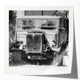 Extra large rolled print featuring a derelict building in muted earth tones, ideal for art wall dining room.