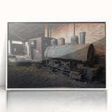 Art Deco poster featuring a monochrome architectural design on a white acrylic frame, suitable for modern nursery decor.