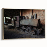 Black and white framed canvas depicting a vintage landscape scene, ideal for bedroom wall decor.