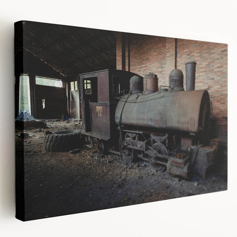 Large art on stretched canvas depicting an abstract cityscape in muted gray and blue tones, ideal for kitchen wall art.