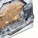 Large abstract wall art on acrylic glass featuring mid-century modernist designs in earthy tones.