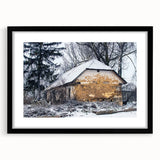 Extra large abstract art print featuring colorful, textured design on a black framed canvas, suitable for living room decor.