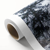 Art Deco poster of a geometric building in muted gold and navy tones on rolled canvas, suitable for nursery wall art.