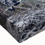 Black and white landscape art painting on stretched canvas featuring a derelict building, ideal for bedroom wall decor.