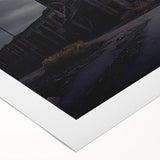 Art deco poster featuring geometric patterns and metallic colors on a rolled canvas, suitable for dining room decor.