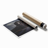 Extra large rolled print featuring a derelict building in neutral tones.