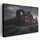 Large art on stretched canvas depicting an abstract design in muted gray and blue tones, ideal for kitchen wall art.