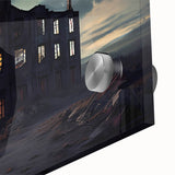 Large abstract wall art featuring mid-century modernist design in muted earth tones on acrylic glass.