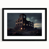 Abstract art print featuring textured, colorful art in a black frame, ideal for extra large wall art in a living room.