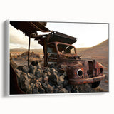 Vintage poster art depicting a colorful, abstract cityscape on an extra-large framed canvas, ideal for living room decor.