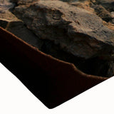 Large art of a derelict building in black and white on stretched canvas, suitable for bedroom wall decor.