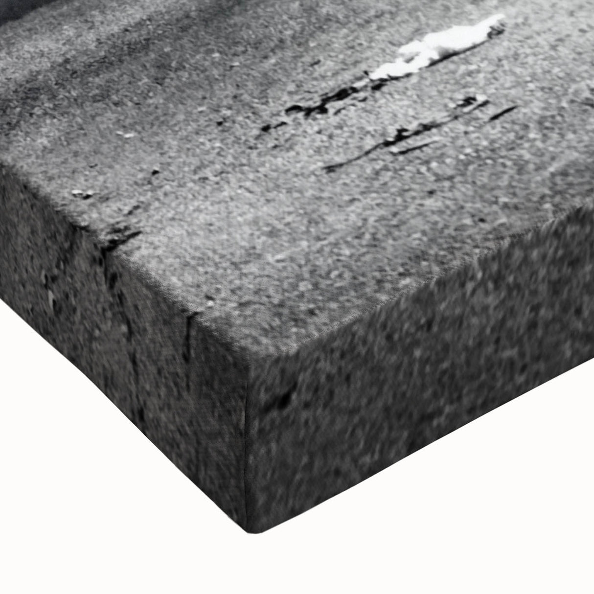 Large art canvas featuring a black and white derelict building landscape, suitable for bedroom decor.