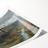 Extra large wall art featuring line art flowers in monochrome, printed on rolled canvas.