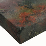 Black and white landscape art painting on stretched canvas depicting a derelict building, ideal for bedroom wall decor.