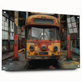 Large abstract wall art on acrylic glass, featuring a blend of muted gray and blue tones.