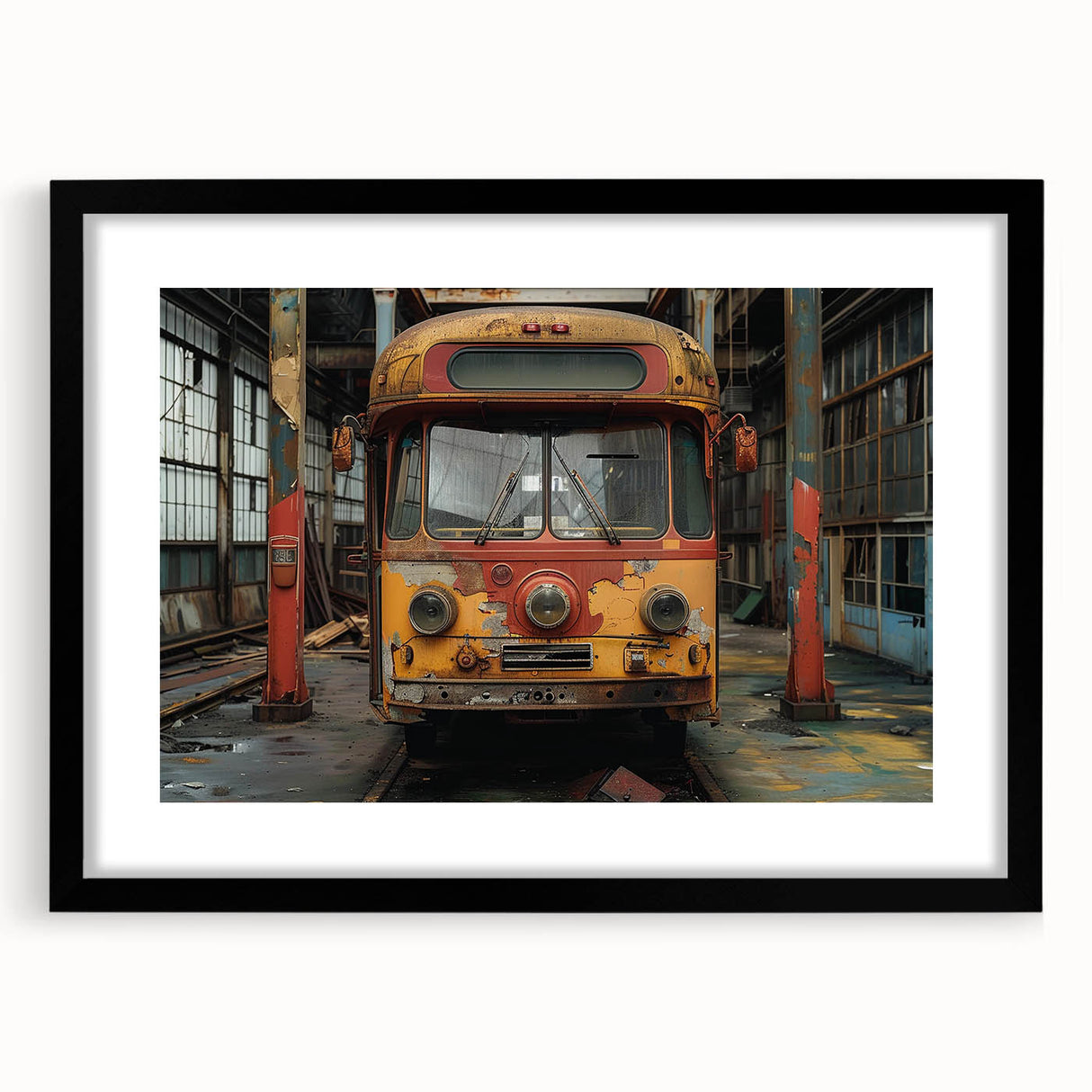Extra large abstract art print featuring colorful, textured design on a framed black mat, ideal for living room decor.