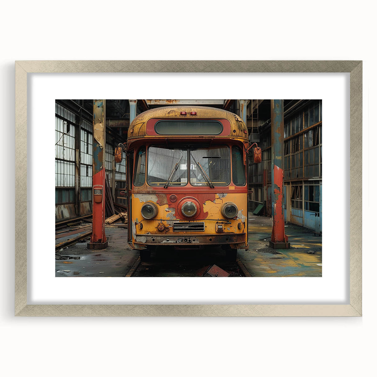 Textured art depicting abstract shapes in grey and silver tones on framed print, suitable for bedroom decor.