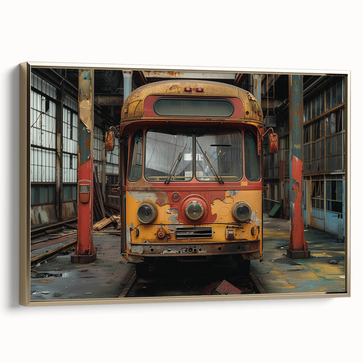 Framed canvas featuring a vintage black landscape painting, ideal for bedroom wall art.