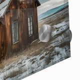 Mid-century modernist large abstract wall art in muted earth tones on acrylic glass, ideal for dining room decor.