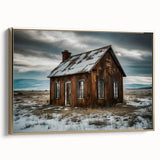 Framed canvas depicting a vintage black landscape painting, ideal for bedroom wall art.