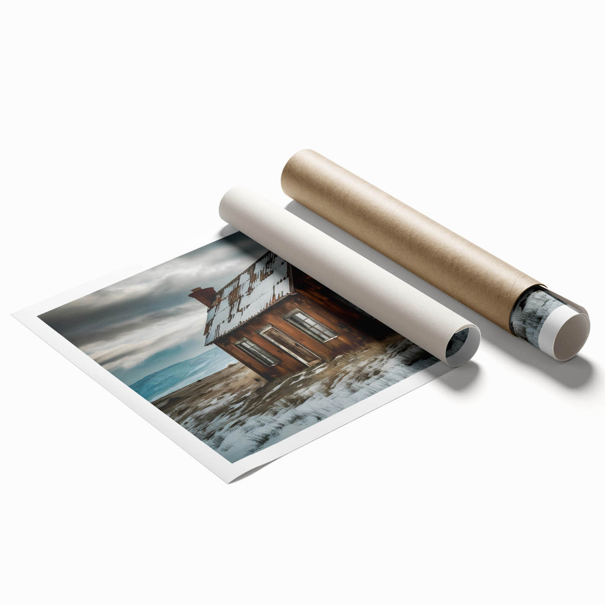 Extra large rolled print featuring a grayscale floral design, suitable as classy bathroom or large living room wall art.