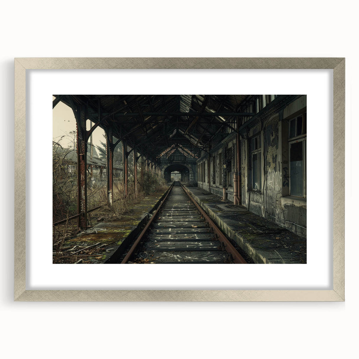 Textured abstract art print in muted earth tones on framed canvas, suitable for bedroom art.
