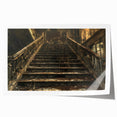 Extra large rolled print of a derelict building in muted gray tones, suitable for art wall dining room.