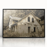 Large abstract wall art depicting a mid-century modernist design in black and white tones, framed in acrylic.