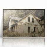 Mid-century modernist art depicting a geometric abstract design in silver and gray tones on a framed acrylic panel.