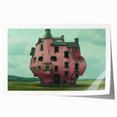Extra large rolled print of a derelict building in muted gray tones, suitable as art wall for dining room or bathroom.