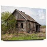 Large abstract wall art in muted gray and blue tones on acrylic glass, suitable for bedroom or dining room decor.