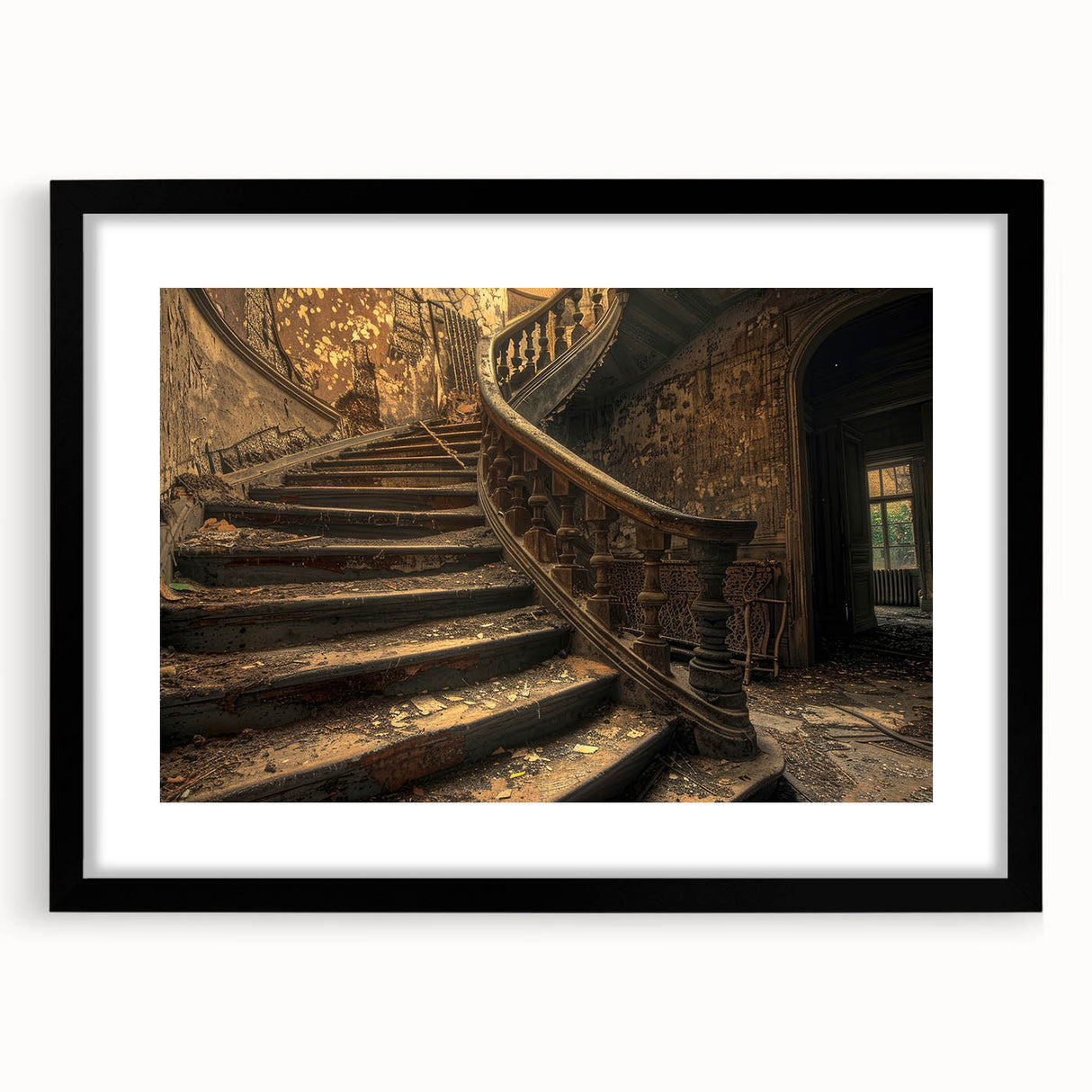 Extra large abstract art print featuring colorful, textured design on a black framed canvas, suitable for living room decor.