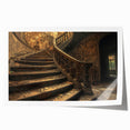 Extra large rolled print of a derelict building in muted gray tones, suitable for art wall dining room.