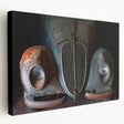 Large canvas print of a derelict building in muted gray tones, suitable for kitchen wall art.