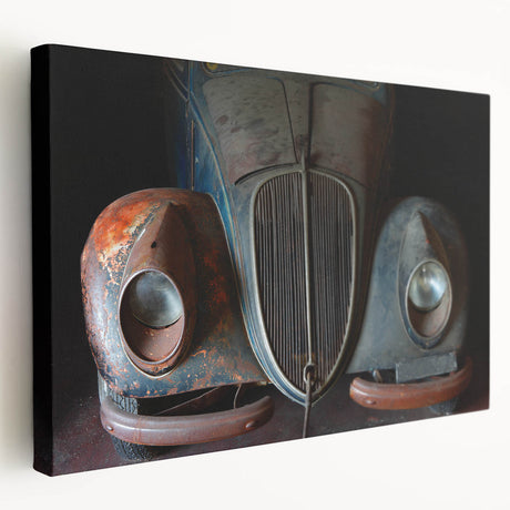 Large canvas print of a derelict building in muted gray tones, suitable for kitchen wall art.