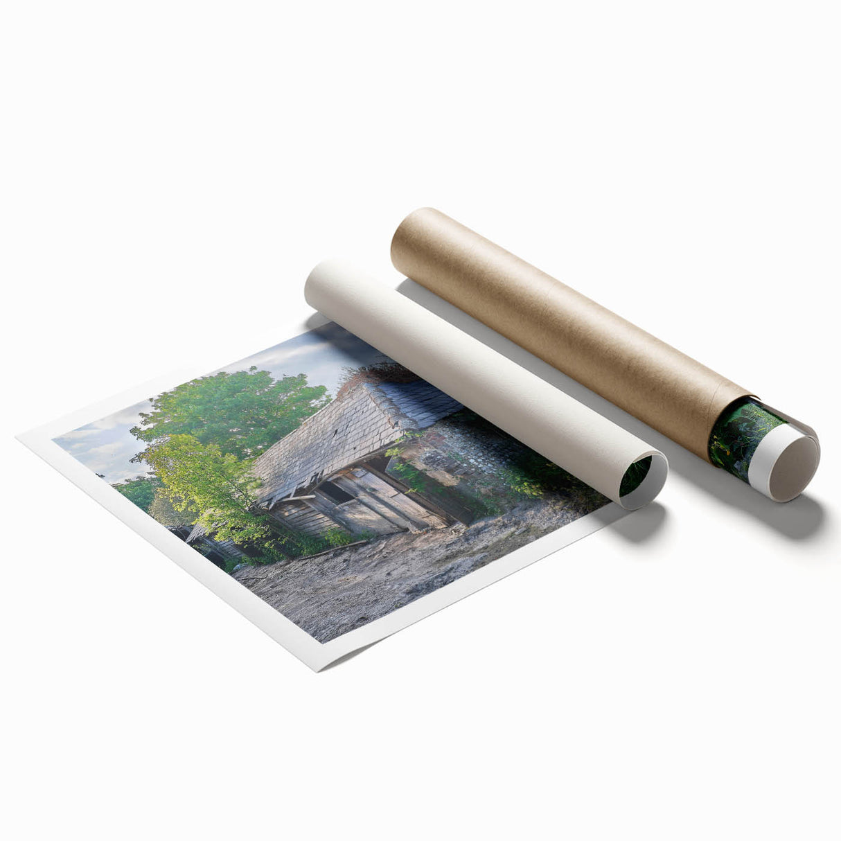 Extra large rolled print featuring a floral design in pastel shades, ideal for classy bathroom wall art.
