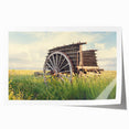 Extra large rolled print of a derelict building in muted gray tones, suitable as art wall dining room decor.