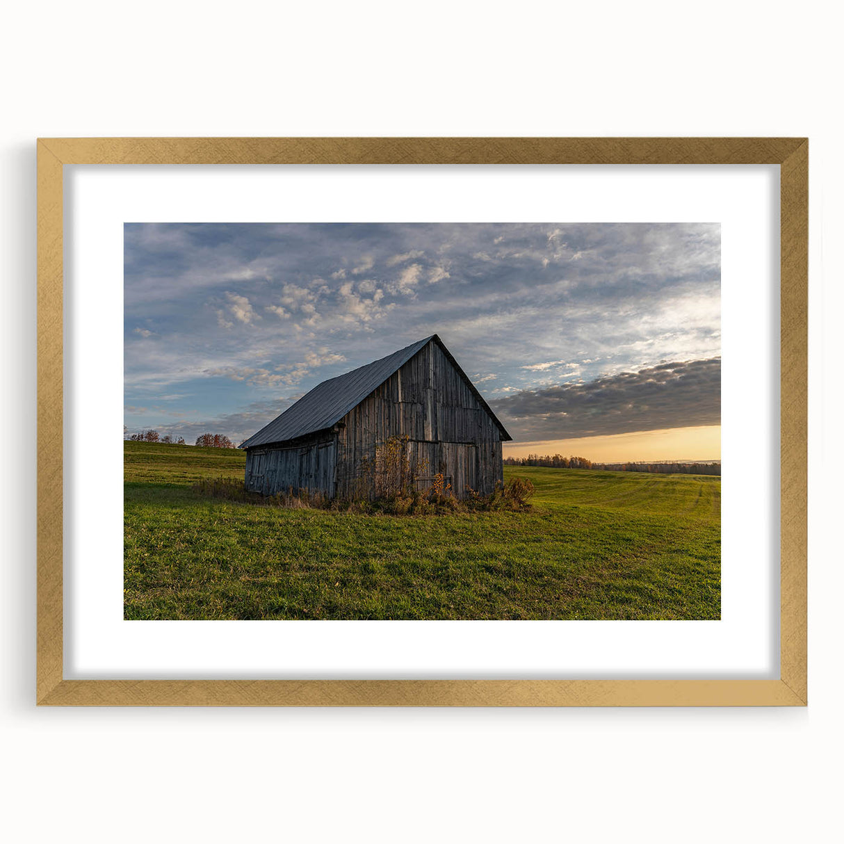Extra large abstract art print featuring textured patterns in muted earth tones, framed in gold, ideal for living room decor.
