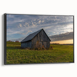 Framed canvas depicting a vintage-style black and white landscape, ideal for bedroom wall art.