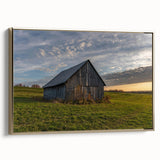 Black and white framed canvas depicting a vintage landscape scene, ideal for bedroom wall art.