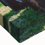 Large art depicting a black and white landscape painting on stretched canvas, suitable for bedroom wall decor.