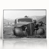 Art deco poster featuring a geometric design in muted gold and white tones on acrylic, ideal for modern art wall decor.