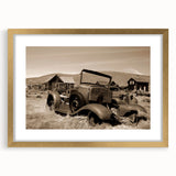 Extra large abstract art print featuring textured patterns in muted earth tones, framed in gold, ideal for living room decor.