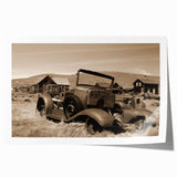 Rolled print of a derelict building in muted gray tones, ideal for art wall dining room or classy bathroom wall art.