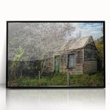 Large abstract wall art featuring mid-century modernist design in black and gray tones on acrylic.