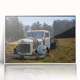 Art Deco poster featuring a geometric design in muted gold and white tones, framed acrylic.