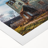 Art deco poster featuring a geometric pattern in muted gold and black on a rolled canvas, suitable for dining room wall art.