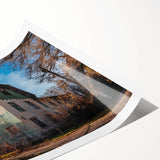 Extra large wall art featuring line art flowers in black on a white background, on rolled canvas.