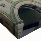 Large black and white landscape art painting on stretched canvas featuring architectural domes, ideal for bedroom wall decor.