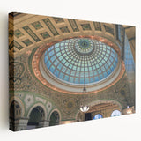 Large acrylic print of multiple architectural domes in muted gray tones, suitable for kitchen wall art.